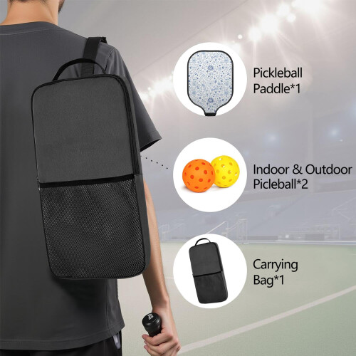 Σετ ρακέτες Pickleball με 2 μπάλες και τσάντα – Ρακέτες από fiberglass με λουλούδια, 1