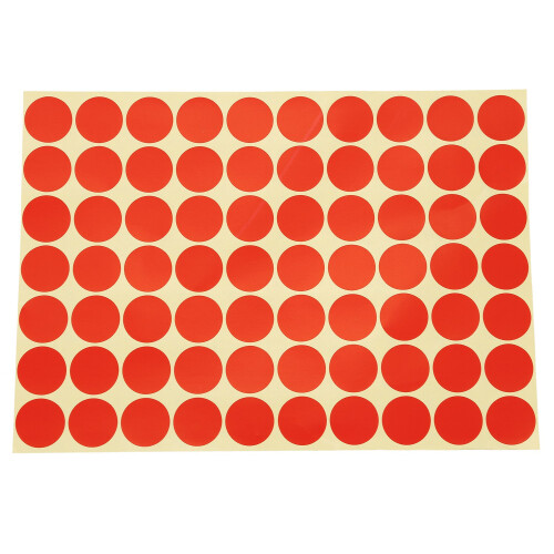 19mm Circles Round Code Stickers Self Adhesive Sticky Labels Red 2