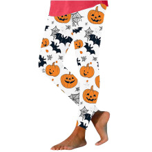 Naisten Halloween-kurpitsa- ja lepakkojoogahousut – aavemaiset joustavat leggingsit, pehmeää harjattua kangasta, S-2XL, sopivat joogaan ja juhliin