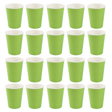 20 Gobelets en Papier (9Oz) - Restauration de Vaisselle de FêTe D'Anniversaire de Couleurs Unies Unies (Vert)