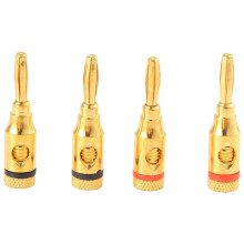 Fiches Banane 4 X 4 Mm pour les Connexions de Câbles D'Enceintes / PlaquéEs Or