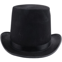 Sombrero de Copa de Terciopelo Negro