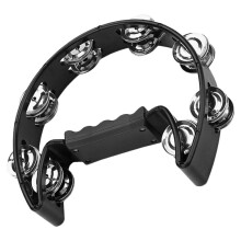Tambourin portatif, tambour en plastique, clochette en métal, instrument de percussion pour enfants et adultes, karaoké, soirées dansantes