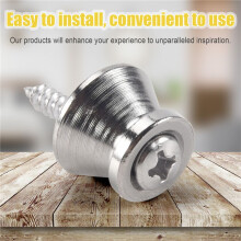 2 x Electric Acoustic Guitar Bass Strap Button Screw Lock Pins Pegs Pads Silver