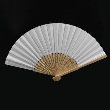 12 Pack Hand Held Fans White Paper fan Bamboo Folding Fans Handheld Folded Fan for Church Wedding Gift, Party Favors, DIY Decoration