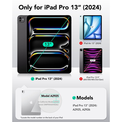 Λεπτή θήκη Smart Keyboard συμβατή με iPad Pro13" 2024 (7ης γενιάς), φωτιζόμενη με οπίσθιο φωτισμό 1