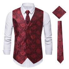 Mens Formal Suit Vest Striped Casual V-neck Slim Fit Solid Color Waistcoat for Wedding Party Tuxedo