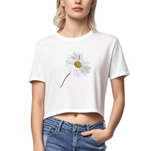 Trendiges, bauchfreies Crop-Top mit Blumenmuster für Damen – sexy Tops mit freiem Bauchnabel, Übergrößen XS-XL, bequeme Baumwoll-Basics
