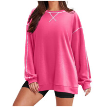Geansaí Rómhóra do Mhná, Geansaí Muineál Cruinn le Muinchille Fada, Pullover le Zipper Taobh, Éadaí Faiseanta an Fhómhair, Méide S-2XL