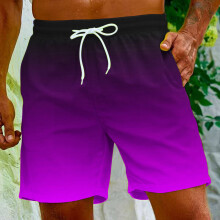 Pantalones cortos casuales para hombre con cintura elástica, de algodón, con cordón ajustable, corte relajado, estilo vestido de verano, estampado