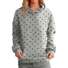 Sweat à capuche imprimé pour femme, pull décontracté à col rond et manches longues, idéal pour l'automne et l'hiver