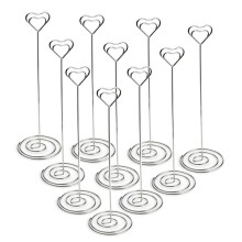 10Pcs 8,6 Pouces Grand Place Porte-Cartes Coeur Forme Titulaire Nombre De Titulaires De Stands Photo Photo Note Clip Mémo Pour Mariage