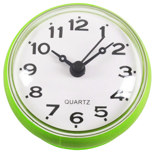 7cm Waterproof Kitchen Bathroom Shower Clock Suction Cup Sucker Wall green