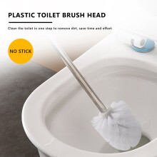 Ricambio Accessorio da Bagno di Ricambio In Plastica Normale Spazzole per Toilette In Plastica Bianche (2x Teste Bianche)