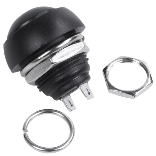 Black 5X Pcs M4 12mm Waterproof Momentary /OFF Push Button Round SPST 2