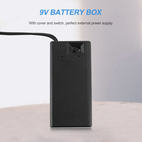 9V PP3 Battery Holder Box Case Wire Lead /OFF  Cover + 2.1mm Plug 2