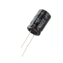 10 Pcs black 2200uF 25V Radial Aluminum Electrolytic Capacitors 1.3*1.3*2.1cm
