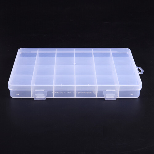 24 Compartments Plastic Box Case Jewelry Bead Storage Container  Organizer 1