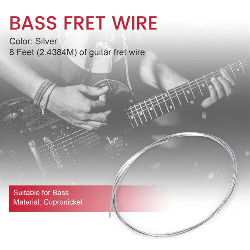 8 Fot Cupronickel Fret Wire GripbräDa Band 2,9 Mm Bredd för Bas 2
