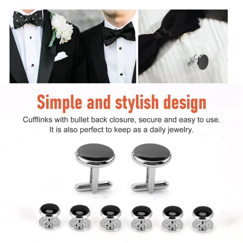 Gemelli E Borchie Per Camicie da Smoking Business Wedding 2 Gemelli E 6 Borchie 2