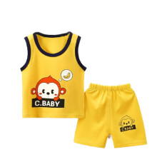 Uxgjfwu Kleinkind-Jungen-Sommeroutfit: Niedliches bedrucktes ärmelloses Tanktop und Shorts Set, Größen 3M-5T, Gelb