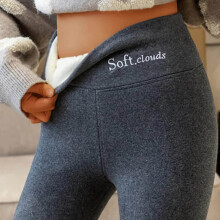 Női Plus Size Vastag Polár Leggings, Magas Derekú Bársony Termo Harisnyanadrág, Plüss Bélelt, Rugalmas Téli Nadrág