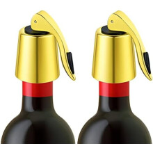 Juego de 2 tapones de vino de acero inoxidable