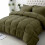 Queen Comforter Set Olive Green 7-Piece OEKO-TEX Certified 1