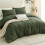 Dark Olive Green King Comforter Set 3-Piece Quilted 5