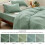 King Size Duvet Cover Set Prewashed Cotton-Like Soft Sage 8