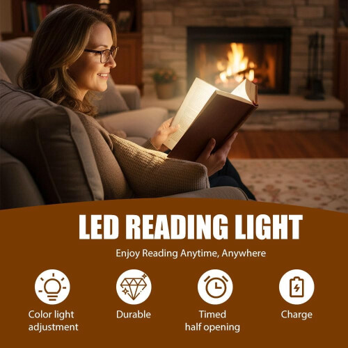 2026 Flat LED Reading Light – Rechargeable Bookmark Lamp, 1