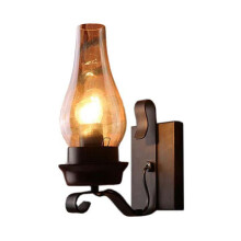 Vintage Industriell Retro VäGglampa Rustik Trissa Inomhus Sconce Lamparmatur för Sovrum Balkong Korridor Gangljus