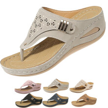 Flip Flops for Women Wedge Sandals Slip On Shoes Beach Dressy Casual Boho with Arch Support Wedge Heel Vintage Wide Width Sandals