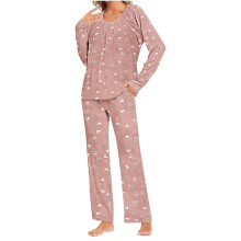 Conjunto de pijama de manga larga para mujer, ropa de dormir informal, top holgado y pantalón, ropa de casa, tallas S-3XL