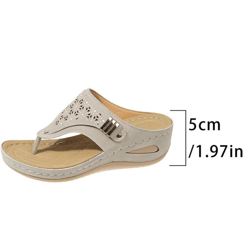 Γυναικεία σαγιονάρες, σανδάλια, slip-on, παραλία, casual, boho, με στήριξη καμάρας, τακούνι 2
