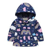 Lightweight Rain Jacket for Kids 5-6 Years, Windproof Hooded with Prints, Long Sleeve Casual Outerwear – Compatible with Toddlers & Babies