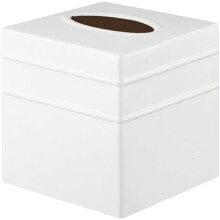 Witte metalen vierkante tissueboxhoes