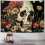 Skull Floral Tapestry Short Plush 3 Sizes 1