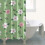 Cortina de chuveiro com estampa floral, 91 x 183 cm (36 x 72 polegadas), com 12 ganchos. 4