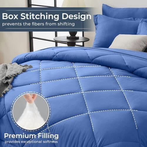 Royal Blue Cali-King 7-Piece Comforter Set 1