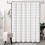 Boho linen shower curtain set 72x96 inch white black 5