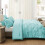 Aqua Blue Queen Comforter Set Boho Pintuck 3-Piece 6