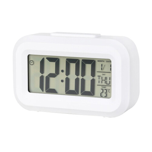 Lulshou LED Digital Alarm Clock with Snooze, 12/24H, Countdown Timer – White (Clearance) 1
