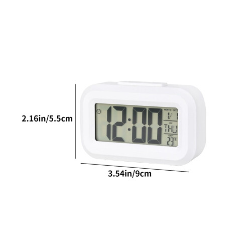 Lulshou LED Digital Alarm Clock with Snooze, 12/24H, Countdown Timer – White (Clearance) 2