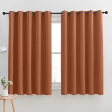 Burnt Orange Blackout Curtains Set of 2 70x63 Inch Thermal