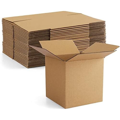 Pacote com 25 caixas de papelão ondulado marrom, tamanho pequeno, 12,7 x 12,7 x 12,7 cm (5x5x5 polegadas).