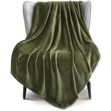 Fleece Throw Blanket for Couch, Sofa, 300GSM Super Soft and Warm Blankets, Olive Green Throw All Season Use, Cozy, Plush, Lightweight, 50x60 Inches