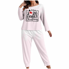 Ensemble pyjama de Noël grande taille pour femme, ensemble de détente 2 pièces en flanelle imprimée pour les fêtes, pantalon à manches longues,