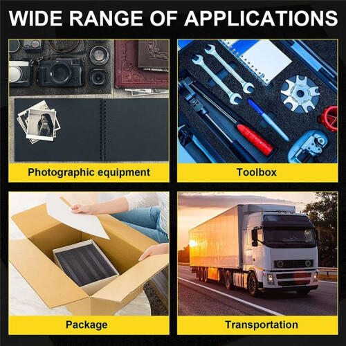 2Pack Polyurethane Foam Sheet- 16 x 12 x 2 Inch Foam Inserts for Cases- Packing Foam Pads for Toolbox Camera Storage 2
