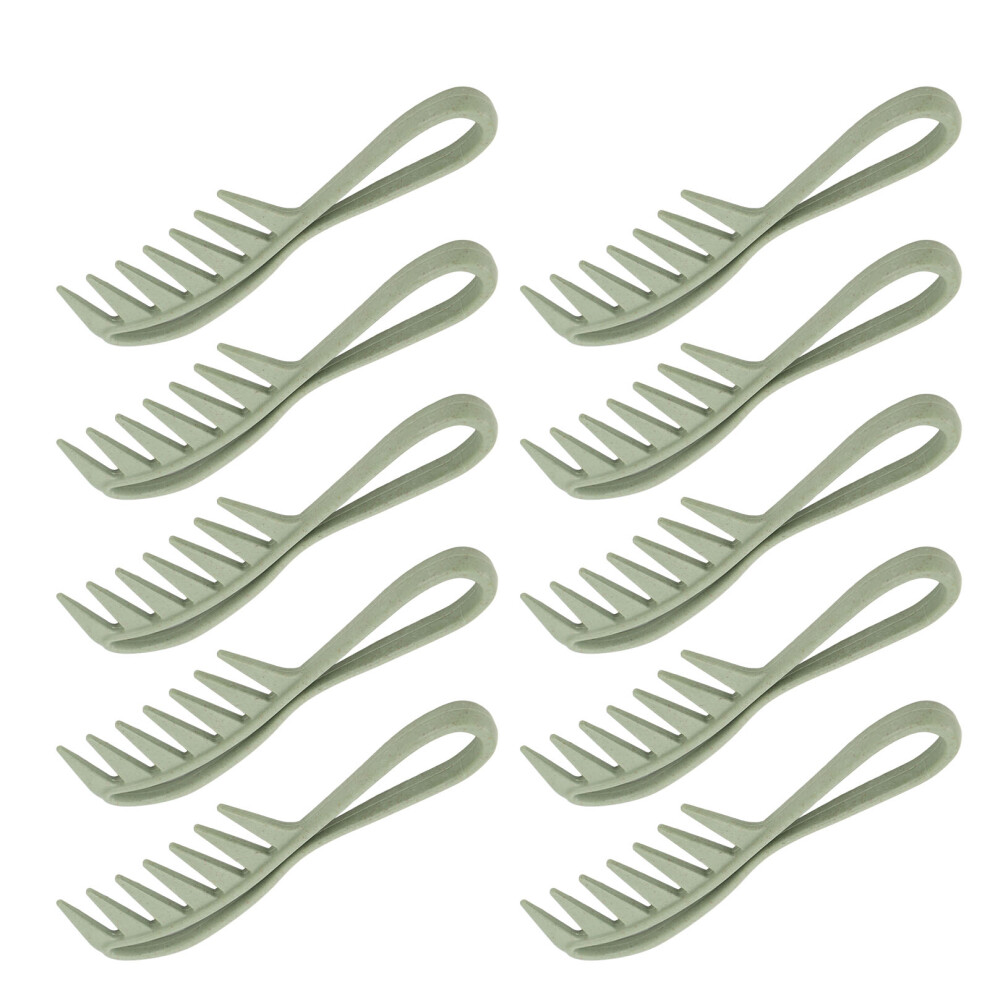 Unisex 10Pcs Shark Teeth Hair Comb, Wheat Straw, Widetooth